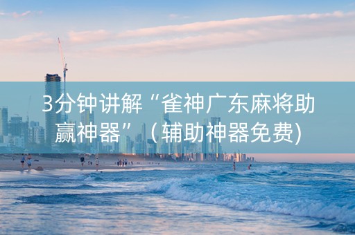 3分钟讲解“雀神广东麻将助赢神器”（辅助神器免费)