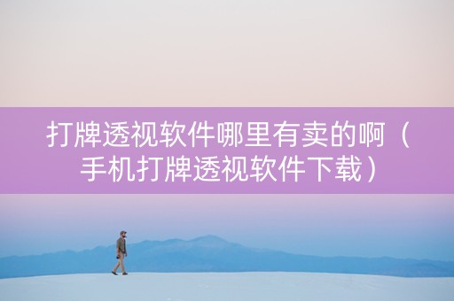 打牌透视软件哪里有卖的啊（手机打牌透视软件下载）