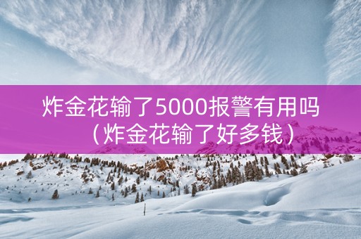 炸金花输了5000报警有用吗（炸金花输了好多钱）