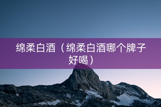 绵柔白酒（绵柔白酒哪个牌子好喝）