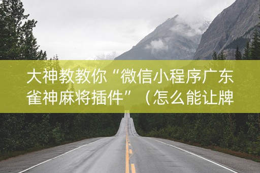大神教教你“微信小程序广东雀神麻将插件”（怎么能让牌好一点)