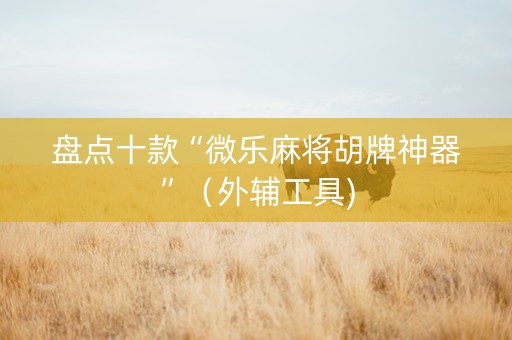 盘点十款“微乐麻将胡牌神器”（外辅工具)