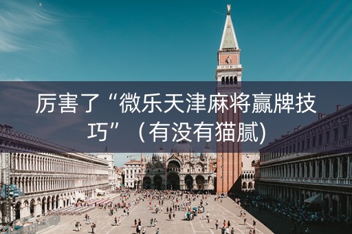 厉害了“微乐天津麻将赢牌技巧”（有没有猫腻)