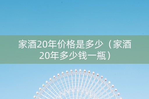 家酒20年价格是多少（家酒20年多少钱一瓶）