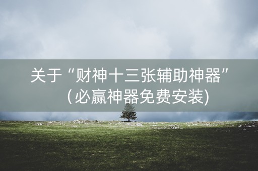 关于“财神十三张辅助神器”（必赢神器免费安装)