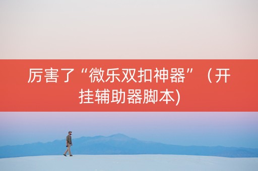 厉害了“微乐双扣神器”（开挂辅助器脚本)
