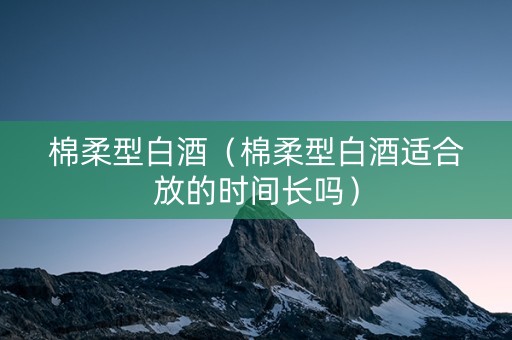 棉柔型白酒（棉柔型白酒适合放的时间长吗）