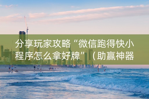分享玩家攻略“微信跑得快小程序怎么拿好牌”（助赢神器购买)