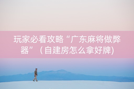 玩家必看攻略“广东麻将做弊器”（自建房怎么拿好牌)