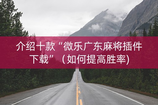 介绍十款“微乐广东麻将插件下载”（如何提高胜率)