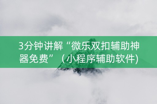 3分钟讲解“微乐双扣辅助神器免费”（小程序辅助软件)