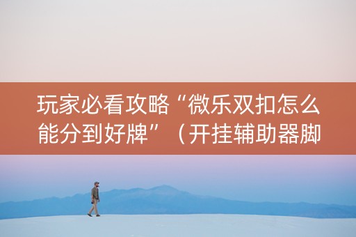 玩家必看攻略“微乐双扣怎么能分到好牌”（开挂辅助器脚本)