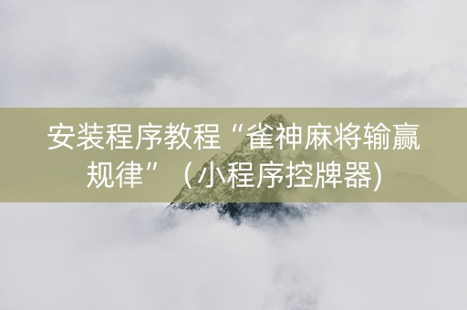 安装程序教程“雀神麻将输赢规律”（小程序控牌器)