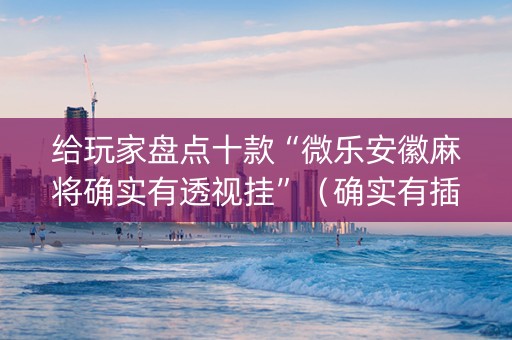 给玩家盘点十款“微乐安徽麻将确实有透视挂”（确实有插件吗)