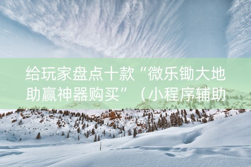给玩家盘点十款“微乐锄大地助赢神器购买”（小程序辅助软件)