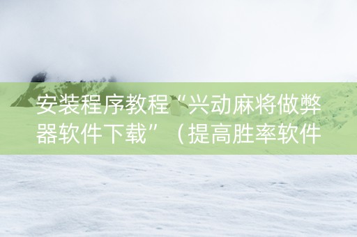 安装程序教程“兴动麻将做弊器软件下载”（提高胜率软件)