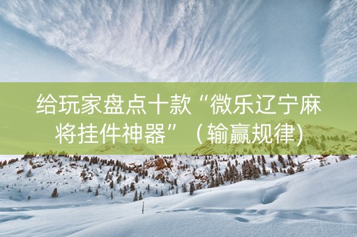 给玩家盘点十款“微乐辽宁麻将挂件神器”（输赢规律)