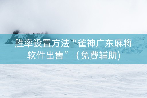 胜率设置方法“雀神广东麻将软件出售”（免费辅助)