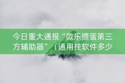 今日重大通报“微乐掼蛋第三方辅助器”（通用挂软件多少钱)
