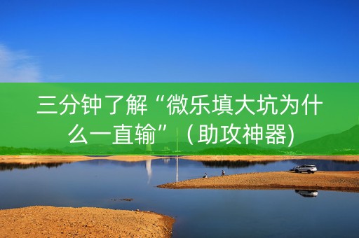 三分钟了解“微乐填大坑为什么一直输”（助攻神器)