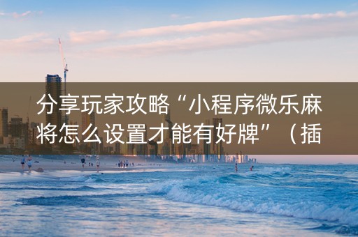 分享玩家攻略“小程序微乐麻将怎么设置才能有好牌”（插件开挂免费AI)