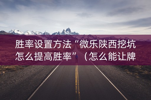 胜率设置方法“微乐陕西挖坑怎么提高胜率”（怎么能让牌好一点)