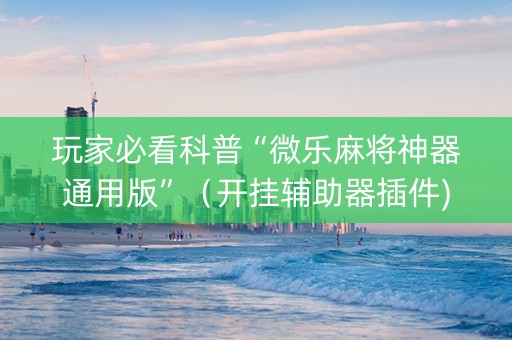 玩家必看科普“微乐麻将神器通用版”（开挂辅助器插件)
