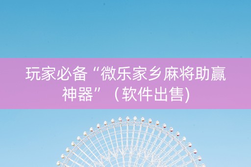 玩家必备“微乐家乡麻将助赢神器”（软件出售)