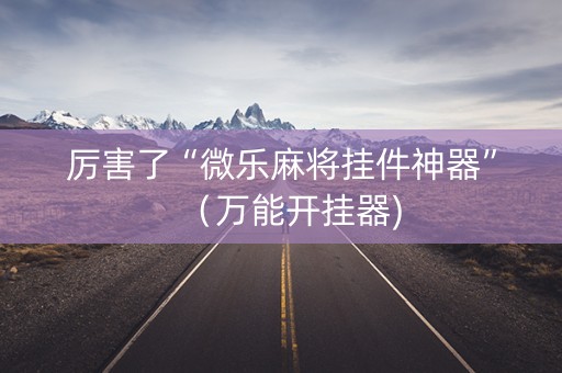 厉害了“微乐麻将挂件神器”（万能开挂器)