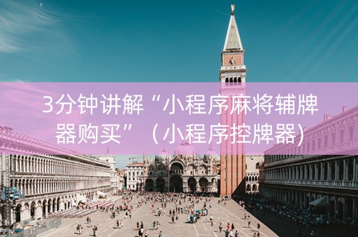 3分钟讲解“小程序麻将辅牌器购买”（小程序控牌器)