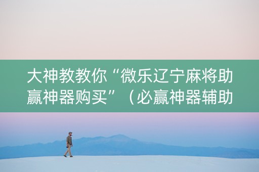 大神教教你“微乐辽宁麻将助赢神器购买”（必赢神器辅助器)