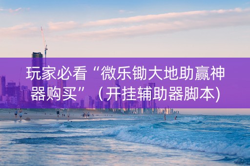玩家必看“微乐锄大地助赢神器购买”（开挂辅助器脚本)