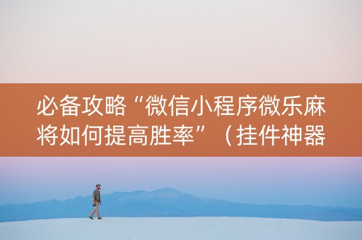 必备攻略“微信小程序微乐麻将如何提高胜率”（挂件神器)