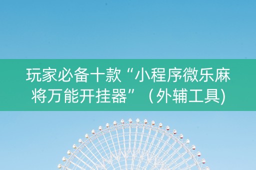 玩家必备十款“小程序微乐麻将万能开挂器”（外辅工具)
