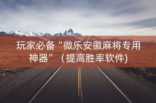 玩家必备“微乐安徽麻将专用神器”（提高胜率软件)