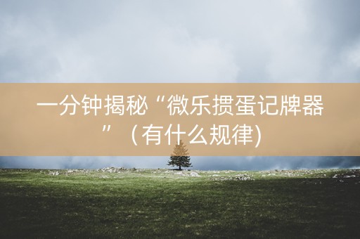 一分钟揭秘“微乐掼蛋记牌器”（有什么规律)