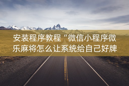 安装程序教程“微信小程序微乐麻将怎么让系统给自己好牌”（开挂辅助脚本)