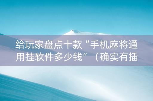 给玩家盘点十款“手机麻将通用挂软件多少钱”（确实有插件吗)