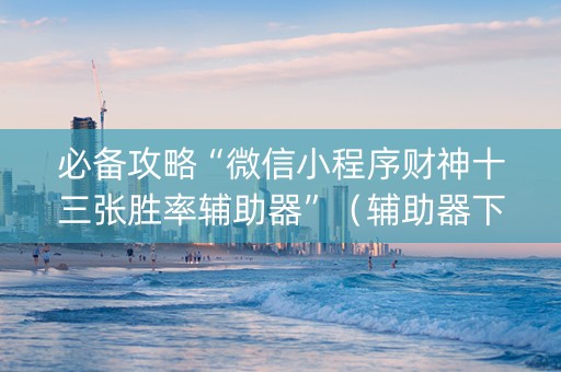 必备攻略“微信小程序财神十三张胜率辅助器”（辅助器下载)