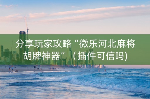 分享玩家攻略“微乐河北麻将胡牌神器”（插件可信吗)