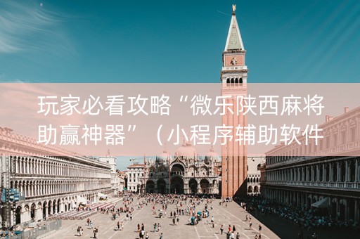 玩家必看攻略“微乐陕西麻将助赢神器”（小程序辅助软件)