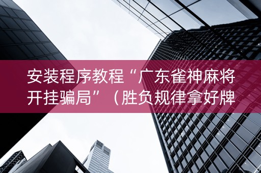 安装程序教程“广东雀神麻将开挂骗局”（胜负规律拿好牌)