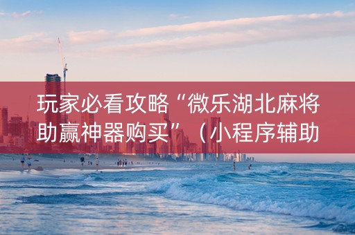 玩家必看攻略“微乐湖北麻将助赢神器购买”（小程序辅助软件)