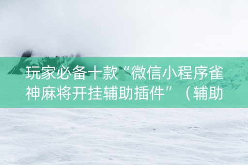 玩家必备十款“微信小程序雀神麻将开挂辅助插件”（辅助器通用版)