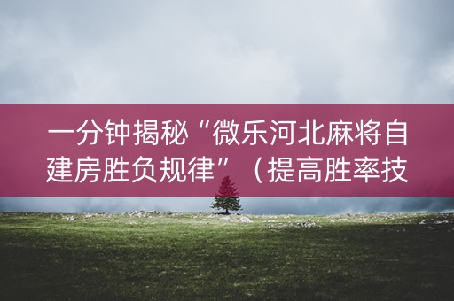一分钟揭秘“微乐河北麻将自建房胜负规律”（提高胜率技巧)