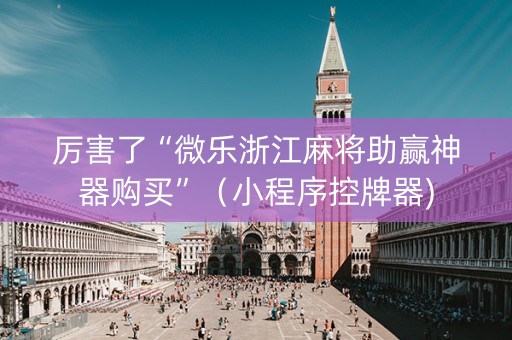 厉害了“微乐浙江麻将助赢神器购买”（小程序控牌器)
