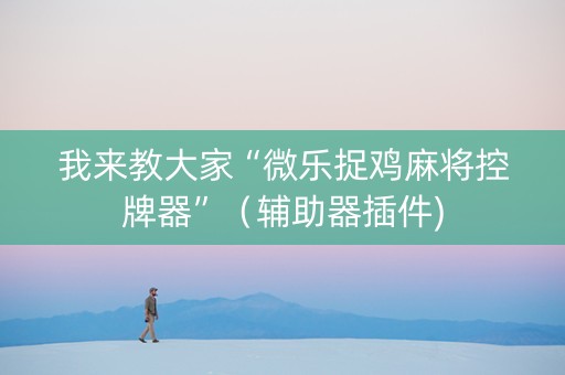 我来教大家“微乐捉鸡麻将控牌器”（辅助器插件)