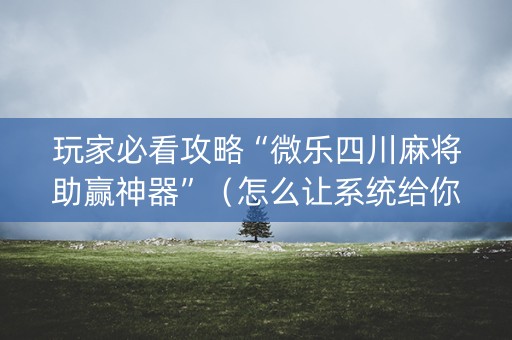 玩家必看攻略“微乐四川麻将助赢神器”（怎么让系统给你发好牌)