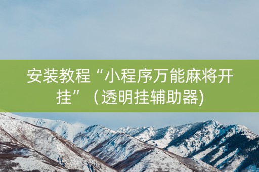安装教程“小程序万能麻将开挂”（透明挂辅助器)