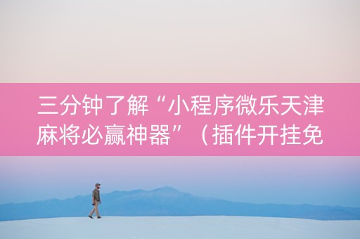 三分钟了解“小程序微乐天津麻将必赢神器”（插件开挂免费AI)